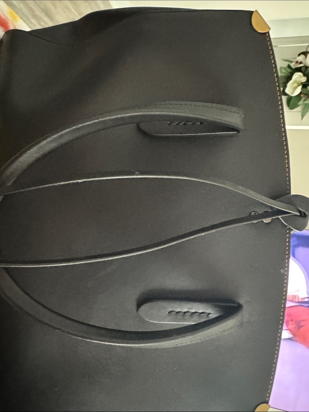 Coach Black Shoulder Tote with Gold-Tone Accents